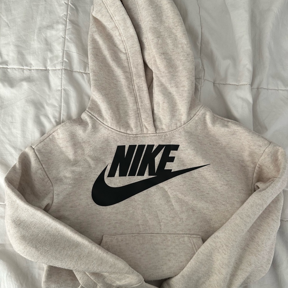 Nike Light Tan Hoodie with Black Logo